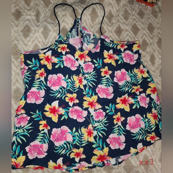 New 2XL Women's Flower Print Blouse - Picture 1 of 4